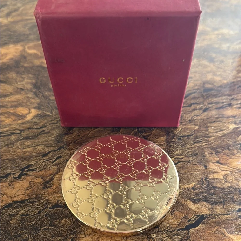Gucci Gold Compact Mirror AUTHENTIC NIB